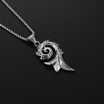 Vintage Casual Necklace | Unique Flame Design | Unisex Jewelry | Everyday Accessory | Statement Pendant | Gift for Him & Her