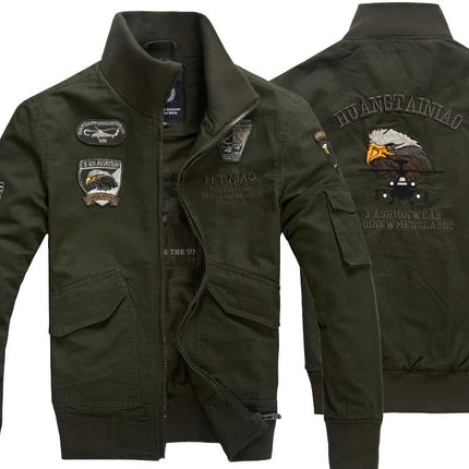 Men's Bomber Jacket | Vintage Zip-Up | Full Front Zipper | Ribbed Stand Collar | Long Sleeves | Durable Fabric Blend | Soft Lining | Casual & Semi-Casual Style | Timeless Outerwear