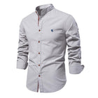 Men's Casual Long-Sleeved Shirt | Cotton Linen Blend | Solid Colors | Button-Down Collar | Comfortable & Breathable | Versatile Spring & Summer Style | Available in White, Navy, Black, Grey, Olive