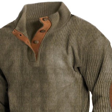 Men's Outdoor Stand Collar Long Sleeve Sweatshirt | Casual Wear | Breathable Fabric | Durable Corduroy | Relaxed Fit | Versatile Style | High-Quality Comfort