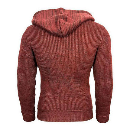 Men's Knitted Hoodie | Casual Loose Fit | Hooded Long Sleeve | Polyester Blend | Kangaroo Pocket | Soft & Breathable | Leisure Style | Activewear Pullover | Zipper Closure | Relaxed Fit | Classic Design