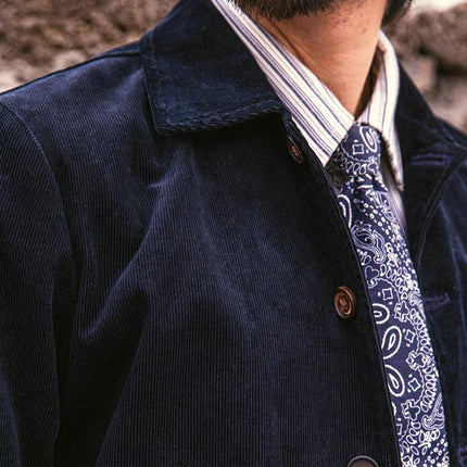 Men's Retro Corduroy Jacket | Lapel Collar | Single Breasted Closure | Premium Soft Durable Fabric | Casual Fashion Outerwear | Timeless Design | Sophisticated Versatile Coat for All Occasions