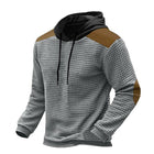 Men's Jacquard Knit Hoodie | Long Sleeve Colorblock Design | Adjustable Drawstring Hood | Soft Cotton-Polyester Blend | Ribbed Cuffs | Regular Fit | Stylish Layering | Casual Wear | Fall & Winter Essential