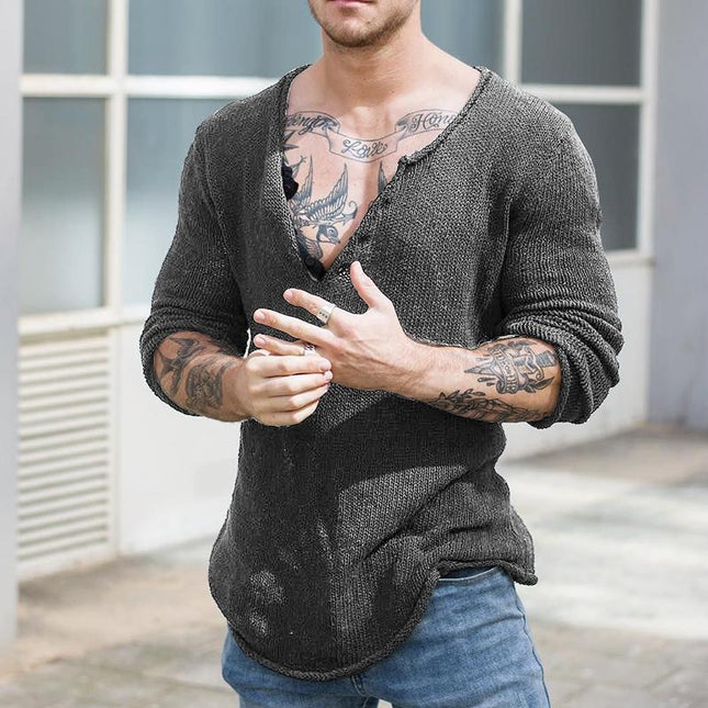 Men's Slim Fit Knitted Sweater | V Neck | Long Sleeve | Lightweight & Breathable | Casual & Semi-Formal | Versatile Layering | Premium Fabric | Ribbed Cuffs | Easy Care | Multiple Colors & Sizes Available