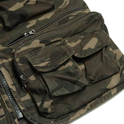 Men's Camouflage Vest | Soft Fabric | 2022 Design | Stand Collar | Adjustable Side Knots | Side Pockets | Breathable Mesh Lining | Urban Style | Outdoor Ready