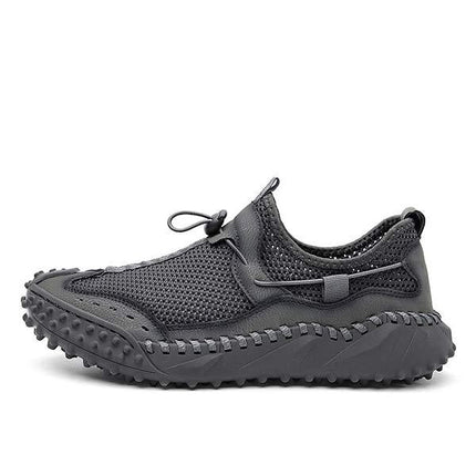 Men's All-Terrain Mesh Slip-On Hiking Sneakers | Lightweight & Breathable | Bungee Cord Closure | Flexible Non-Slip Sole | Versatile for Water & Track Activities