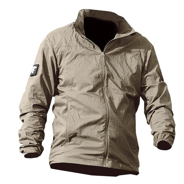 Men's Lightweight Quick Dry Jacket | Water-Resistant Outerwear | Breathable Fabric | Zipper Closure | Long Sleeve | Two Flap Pockets | Machin Washable | Outdoor Hiking Jacket