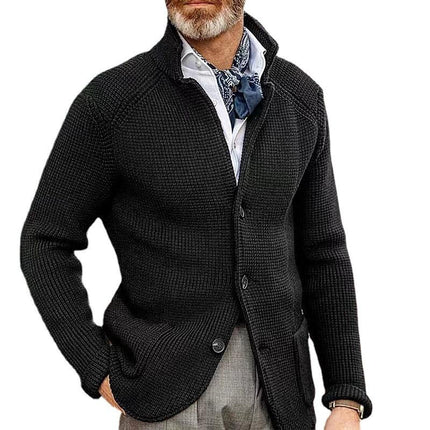 Men's Soft Knit Blazer | Stand Collar | Single Breasted | Patch Pockets | Casual & Smart Style | Cotton Blend | Tailored Fit | Versatile Layering | Easy Care | Various Sizes Available