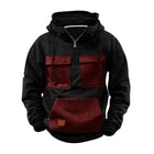 Men's Colorblock Design Half Zip Hoodie | Front Pocket | Casual Sportswear | Soft Cotton Blend | Breathable and Durable | Regular Fit | Long Sleeves with Ribbed Cuffs | Modern Stand Collar | Adjustable Ventilation
