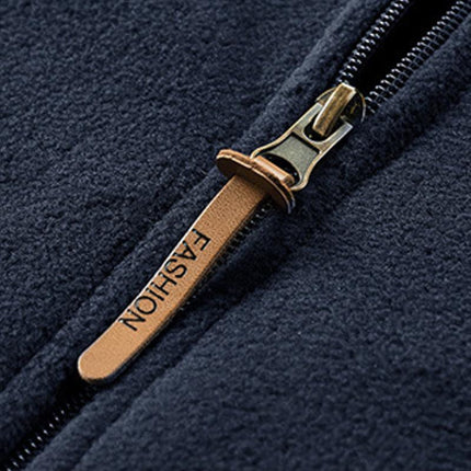 Men's Polar Fleece Jacket | Warm Lightweight Outerwear | Full Zip | Sporty Design | Stand-Up Collar | Elastic Cuffs | Side Zipper Pockets | Ideal for Outdoor Activities | Casual Wear
