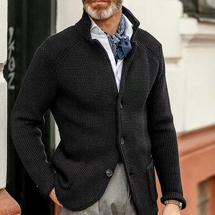 Men's Soft Knit Blazer | Stand Collar | Single Breasted | Patch Pockets | Casual & Smart Style | Cotton Blend | Tailored Fit | Versatile Layering | Easy Care | Various Sizes Available