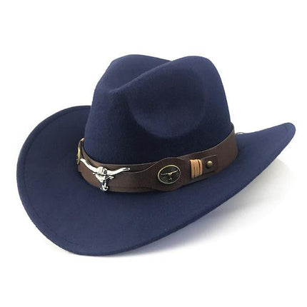 High Quality Suede Western Cowboy Hat | Crushable Outdoor Design | Vintage Faux Leather Hatband with Bull Head Pattern | Casual Style | Perfect for Travel, Hiking, Hunting, Riding | All Season Wear