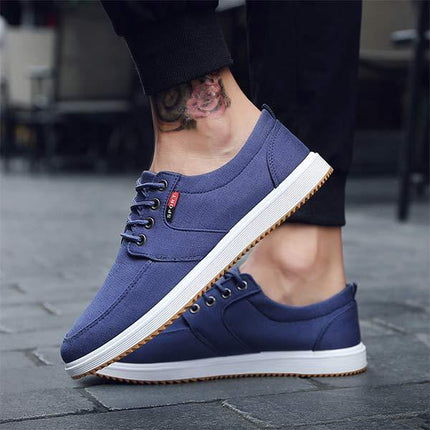 Men's Breathable Casual Shoes | Medium Width | Durable Cotton Canvas | Lightweight EVA Sole | Shock Absorption | Versatile Office to Beach Wear | Hand Wash | Comfort and Style