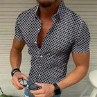 Men's Dot Print Dress Shirt | Short Sleeve | Casual Lapel Collar | Thin Polyester Blend | Summer Beach Party Top