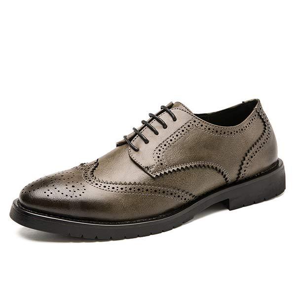 Men's Wingtip Oxford Shoes | Carved Leather Upper | Cushioned Footbed | Breathable Leather Lining | Durable Rubber Sole | Classic Modern Design