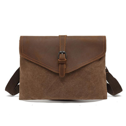 Vintage Flap Clutch Bag | Leather & Canvas | Evening Accessory | Handbag Elegance