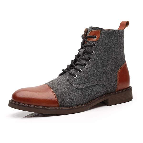 Men's Vintage Ankle Boots | Leather Lace-Up Design | Classic Retro Style | Durable Sole | Comfortable Fit | Perfect for Casual and Formal Wear | Men's Fashion Footwear