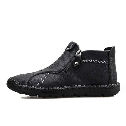 Men's Vintage Leather Boots | Casual Footwear | Comfortable Rubber Sole | Lightweight Design | High-Quality Fit