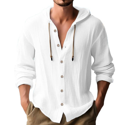 Men's Long Sleeve Solid Color Hoodie | Single Breasted Design | Casual Outerwear | Soft Fabric | Front Pockets | Versatile Style