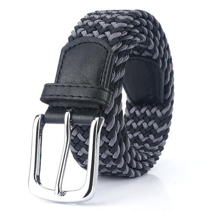 Men's Woven Elastic Belt | 3.4 CM Width | Durable Stretch | Handwoven Craftsmanship | Nickel Alloy Buckle | Versatile Fashion Accessory | Perfect for Chinos Jeans Slacks | Gift for Dad Friend Son