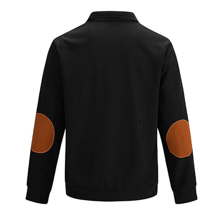 Men's Waffle Textured Sweatshirt | Stand Collar | Long Sleeve | Casual & Sporty Outdoor Wear | Warm & Breathable Knit | Multiple Colors | Versatile for Hiking & Everyday Use | Sizes Available