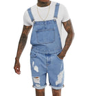 Vintage Men's Denim Overalls | Ripped Washed Style | Micro Elastic Fit | Spring Summer Casual | Adjustable Buckle | Bib and Hand Pockets | Retro Look | Daily Wear | Durable Material