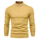 Men's Turtleneck Sweater | Solid Color Knit Pullover | Warm Casual Knitwear | Soft Comfortable Relaxed Fit | Fall Winter Essential | Versatile Ribbed Details