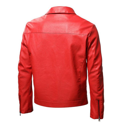 Men's Leather Jacket | Lapel Collar | Zip-Up Closure | Premium Quality | Classic Style | Sleek Silhouette | Durable Design | Casual & Formal Wear | Multiple Functional Pockets