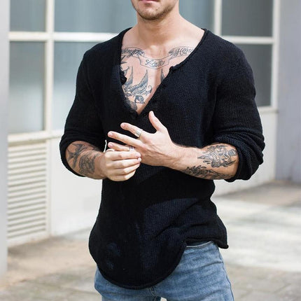 Men's Slim Fit Knitted Sweater | V Neck | Long Sleeve | Lightweight & Breathable | Casual & Semi-Formal | Versatile Layering | Premium Fabric | Ribbed Cuffs | Easy Care | Multiple Colors & Sizes Available