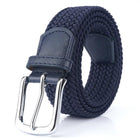 Men's Woven Elastic Belt | 3.4 CM Width | Durable Stretch | Handwoven Craftsmanship | Nickel Alloy Buckle | Versatile Fashion Accessory | Perfect for Chinos Jeans Slacks | Gift for Dad Friend Son