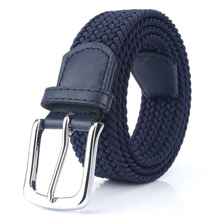 Men's Woven Elastic Belt | 3.4 CM Width | Durable Stretch | Handwoven Craftsmanship | Nickel Alloy Buckle | Versatile Fashion Accessory | Perfect for Chinos Jeans Slacks | Gift for Dad Friend Son