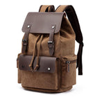 Vintage Canvas Leather Backpack | Large Capacity | Breathable Shoulder Straps | Interior Laptop Compartment | Multi-Pocket Design | Adjustable Buckle | Lightweight Travel Bag | Hiking Camping School Work