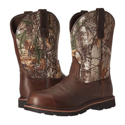 Men's Western Cowboy Boots | Durable Rubber Outsole | Innovative Cushioning | Full-Grain Leather | Comfortable All-Day Wear | Side Pulls for Easy Entry
