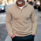 Men's Sweatshirt | Solid Color | Half Stand Collar | Zip Closure | Versatile Layering | Comfortable Material | Variety Styles | Multiple Sizes | Easy Care