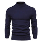 Men's Turtleneck Sweater | Solid Color Knit Pullover | Warm Casual Knitwear | Soft Comfortable Relaxed Fit | Fall Winter Essential | Versatile Ribbed Details