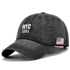Men's Adjustable Denim Baseball Cap | Vintage American Flag Embroidered Letters | Wide Brim Dome Style Hat | Clothing Accessories