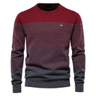 Men's Vintage Striped Sweater | Relaxed Fit | Classic Round Neck | Versatile Knitwear | Autumn Winter Spring | Casual Outdoor Wear | Fashionable Striped Design | Machine Washable | Ribbed Trim