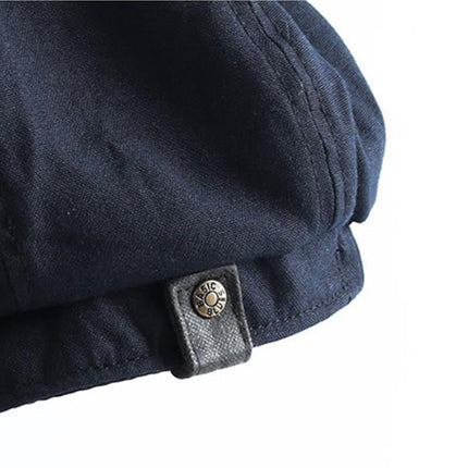 Men's Vintage Cotton Newsboy Cap | Octagon Dome Short Brim Hat