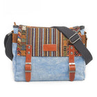 Men's Canvas Shoulder Bag | Retro Ethnic Pattern | Durable Fabric | Adjustable Strap | Multiple Compartments | Vibrant Design | Casual & Travel Use | Secure Closures | Lightweight & Compact