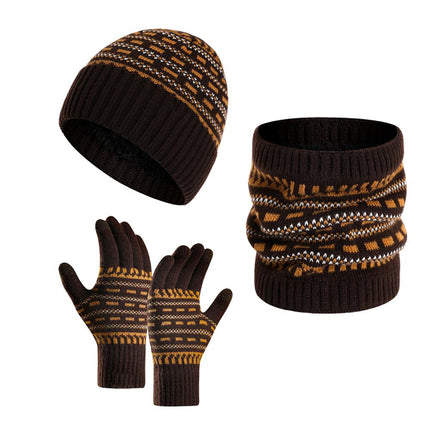 Men's Warm Knitted Hat | Scarf | Gloves Set | Soft Winter Accessories | Classic Design | Versatile Colors | Stretchable Fit | Cozy Cold Weather Gear