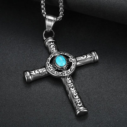 Vintage Cross Pendant Necklace | Casual Fashion Jewelry | Men's & Women's Accessory | Retro Style Charm | Unisex Necklace | Spiritual Gift | Antique Design | Adjustable Chain | Everyday Wear