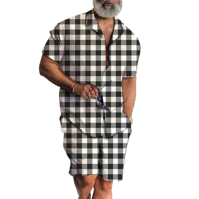 Men's Stylish Printed Slim Fit Short Sleeve Shirt Set | Premium Fabric | Vibrant Colors | Modern Summer Casual Wear | Eye-Catching Designs | Comfortable & Durable