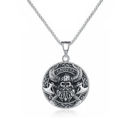 Nordic Viking Necklace | Vintage Style Pendant Necklace | Casual Jewelry | Norse Themed Charm | Unisex Accessory | Heritage Inspired Token | Mythology Tribute | Adjustable Chain