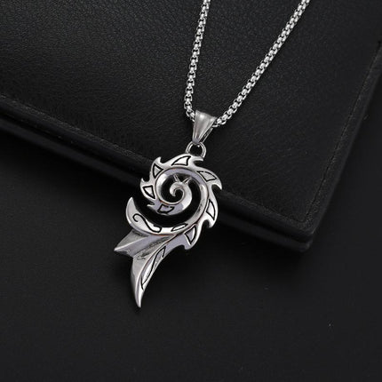 Vintage Casual Necklace | Unique Flame Design | Unisex Jewelry | Everyday Accessory | Statement Pendant | Gift for Him & Her