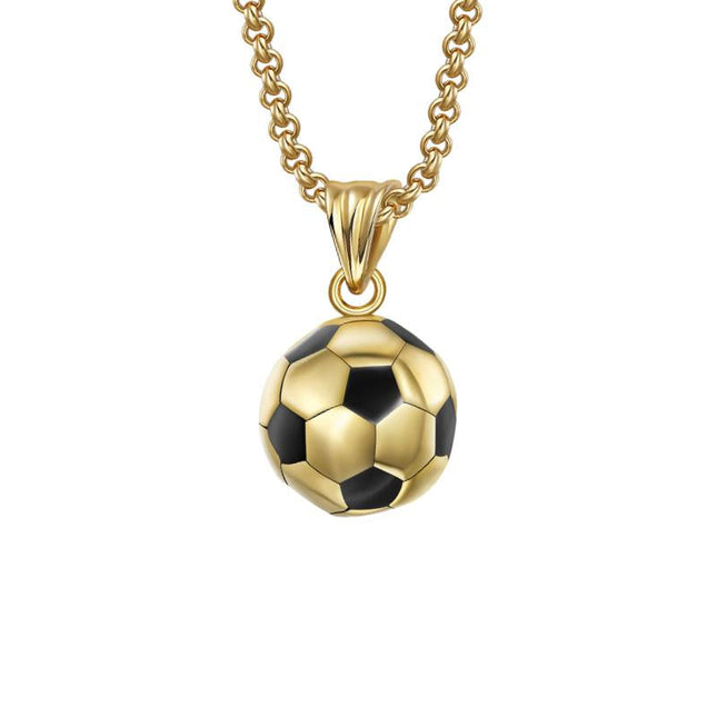 Men's Retro Football Pendant Necklace | Casual Jewelry for Sports Fans | Vintage Style Fashion Accessory