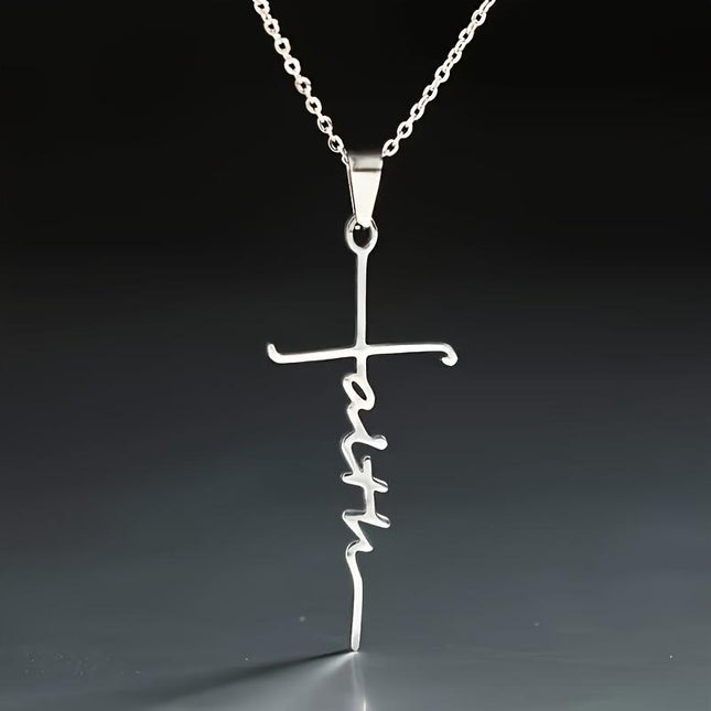 Vintage Faith Cross Pendant Necklace | Religious Jewelry | Fashion Accessories | Antique-Inspired Design | Classic Cross Charm | Elegant Chain | Men's Women's Necklace | Gift for Her | Unique Spiritual Keepsake