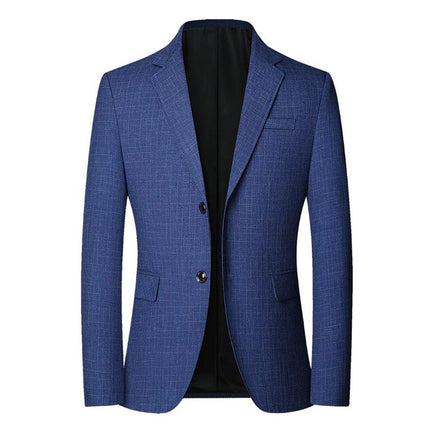 Men's Single-breasted Blazer | Elegant Notch Lapel | Tailored Fit | Cotton Blend Fabric | Versatile Style | Two Button Closure | Sleek Design | Comfortable Breathable Fabric