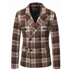 Men's Plaid Blazer | Autumn Winter Lapel Jacket | Thickened Wool-Blend Outerwear | Tailored Fit | Notched Lapel | Formal Business Casual Style | Full-Length Sleeves | Durable Lining | Warm & Elegant