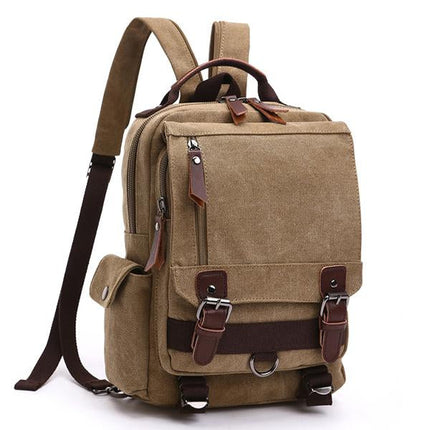 Casual Canvas Travel Backpack | Retro Design | Solid Color Outdoor Bag | Versatile & Durable for Men & Women