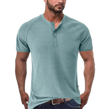 Men's Henley T-Shirt | Short Sleeve | Tough Guy Design | Soft Cotton Blend | Breathable | Comfortable Fit | Classic Henley Neckline | Durable Construction | Versatile Casual Style | Multiple Colors Available